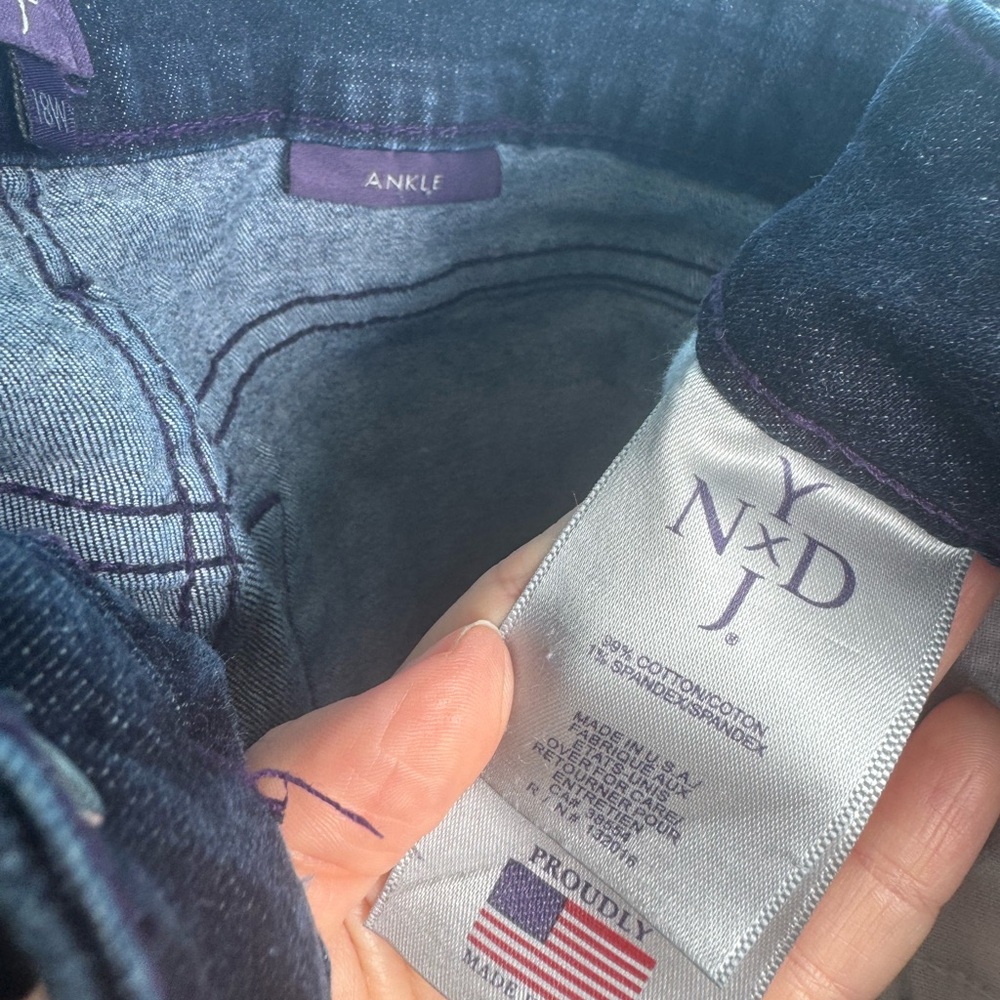 NYDJ Blue Patterned Jeans Ankle size 18W - Picture 7 of 10